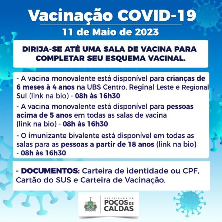 VACINAÇÃO CONTRA COVID-19 SEGUE NESTA SEXTA (12)