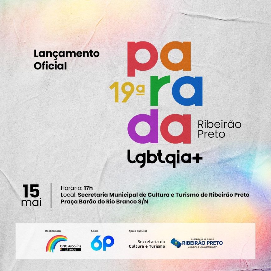 ONG Arco-Íris apresenta 19ª Parada LGBTQIAP+