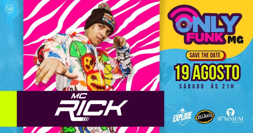 ONLY FUNK MG - MC Rick se apresentará em show no próximo dia 19 em Poços de Caldas