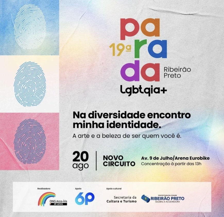 Domingo tem Parada LGBTQIAPN+ em Ribeirão Preto