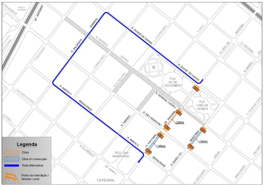 Trecho da rua Visconde de Inhaúma próximo à praça XV será interditado na segunda-feira, dia 8