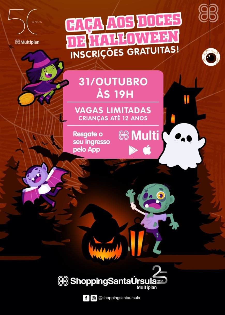 Halloween do ShoppingSantaÚrsula traz caça aos doces para as crianças