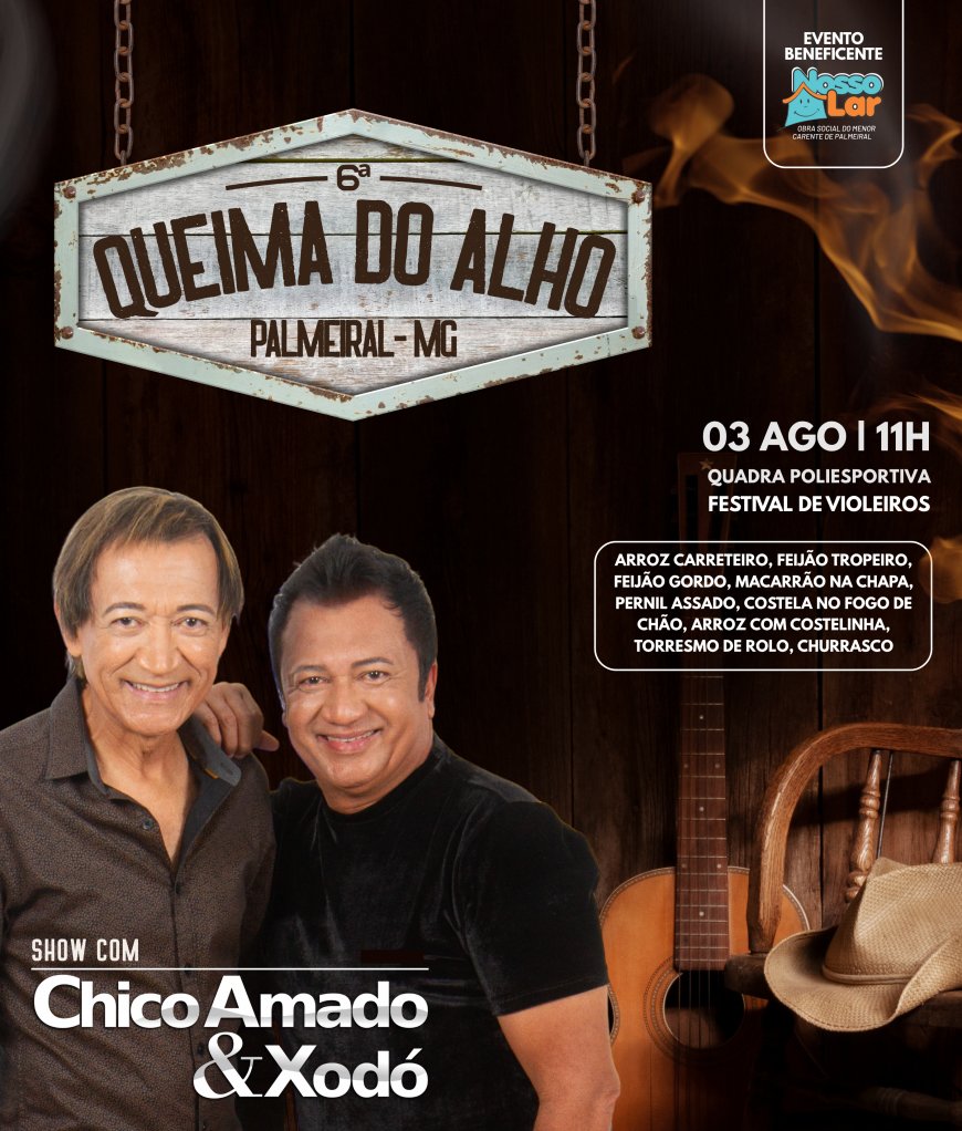 Queima do Alho de Palmeiral celebra a cultura tropeira com gastronomia, música e solidariedade neste domingo (3/8)