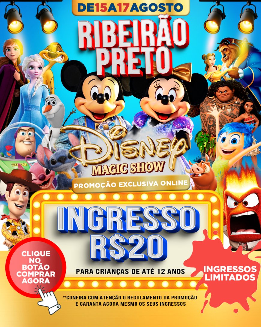 Disney Magic Show encanta Ribeirão Preto com tecnologia e personagens icônicos