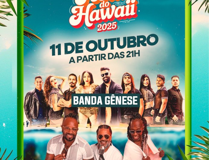Festa do Havaí agita Botelhos no dia 11 de outubro com 3 ambientes e grandes atrações no Clube CREBOJA