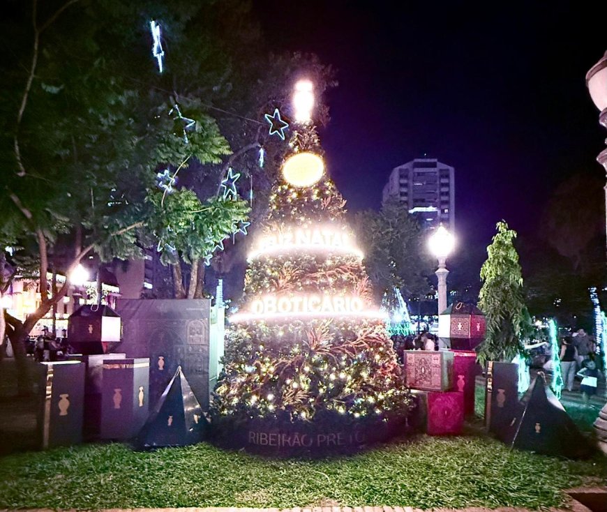 Natal do Boticário chega a Ribeirão Preto com árvore iluminada no Centro