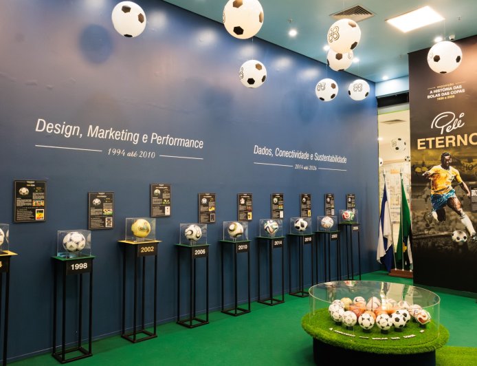 ShoppingSantaÚrsula recebe exposição inédita sobre a evolução das bolas do futebol