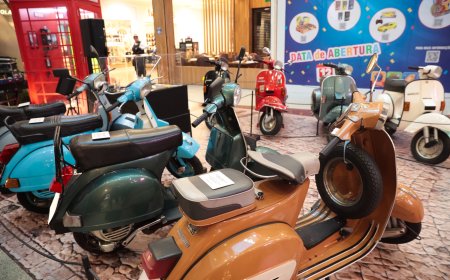 ShoppingSantaÚrsula homenageia os 80 anos da Vespa com exposição gratuita de modelos históricos