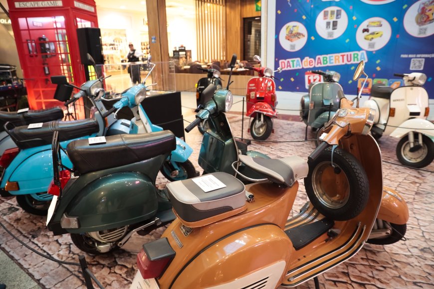 ShoppingSantaÚrsula homenageia os 80 anos da Vespa com exposição gratuita de modelos históricos